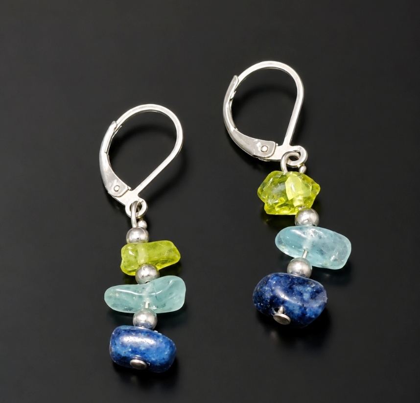 Peridot & Apatite Stainless Steel Earrings