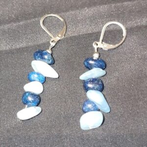 Aquamarine & Apatite Lever-Back Earrings